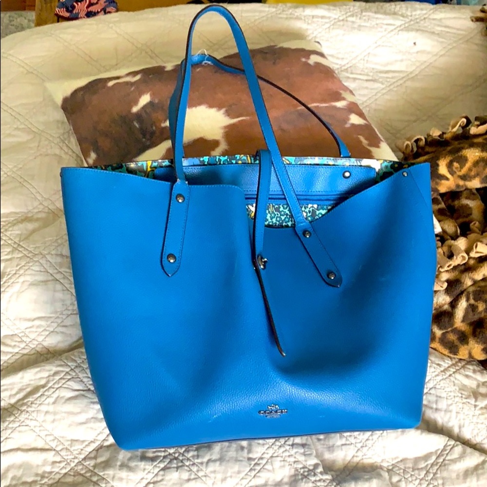 Coach blue shoulder bag purse